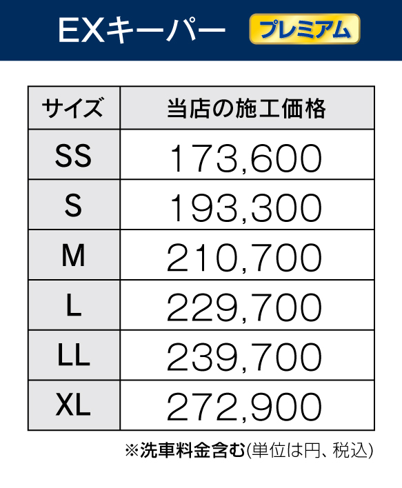 EXキーパープレミアム井口での値段