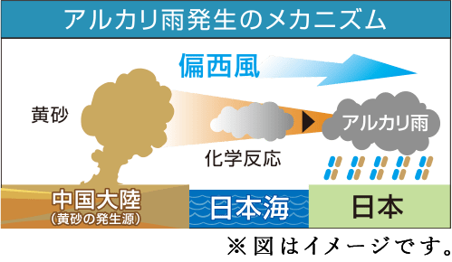 アルカリ雨発生のメカニズム